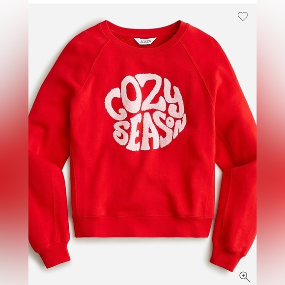 NWOT J.Crew Cozy Season Crewneck Sweatshirt Red , size Large - Picture 10 of 11